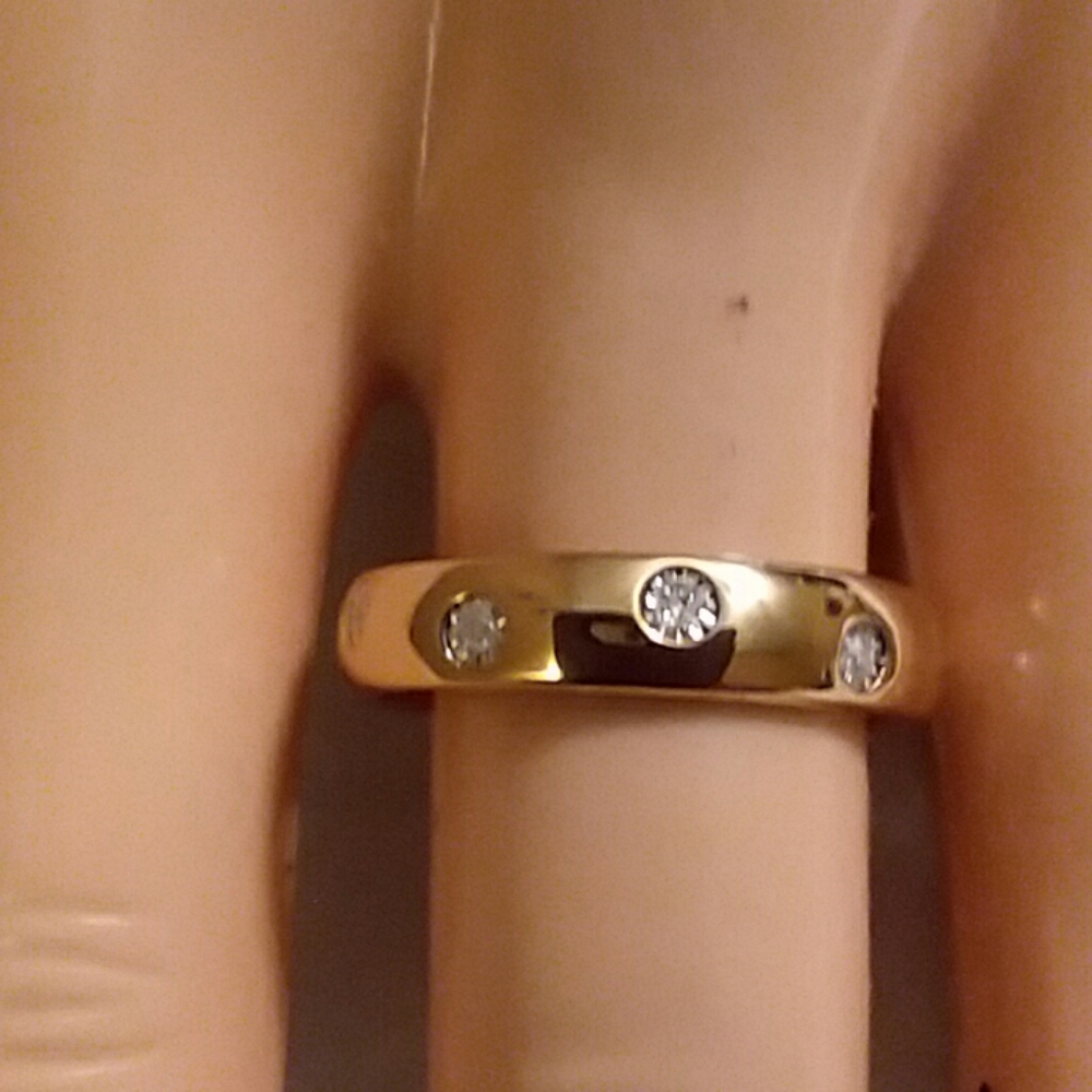 DIAMOND RING, BAND, SIZE 8 view pics for details